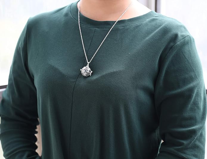 HEDQFM 2 PCS Essential Oil Diffuser Necklace with a Gift Box,Hollow Ball and Teardrop Aromatherapy Pendant Locket Necklace with Adjustable Chain and Colored Lava Stone for Women