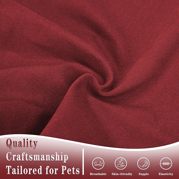 Stylish Cotton Dog Shirt with Print, Soft & Breathable, All-Season Comfort, Fits Most Breeds - Perfect Pet Apparel for Small, Medium, Large Dogs.red&m