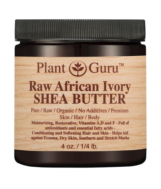 African Shea Butter Raw Unrefined 100% Pure Natural Organic Ivory Grade A - 4 oz - DIY Body Butters, Lotion, Cream, lip Balm & Soap Making Supplies, Eczema & Psoriasis Aid, Stretch Mark Product