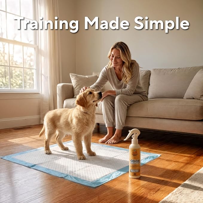 Extra Large Pee Pads for Dogs 30x23 in, 25 Count | Super Absorbent Multilayer Leak Proof Design | Quick Dry Top Layer | Includes Pet Urine Enzyme Cleaner | Disposable Potty Training Mat