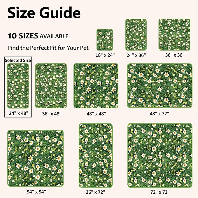 Washable Guinea Pig Pee Pads,Reusable Guinea Pig Cage Liner 2 Pack | Waterproof, Leak-Proof, Absorbent & Non-Slip, 24"x48" Bedding Potty Training Mat for Small Animal Rabbit Bunny Hamster Rat
