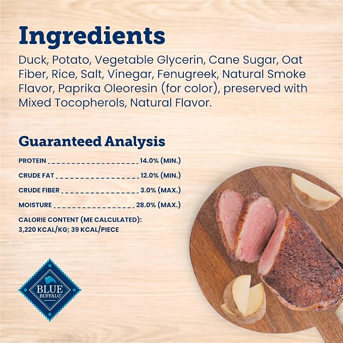 Blue Buffalo True Chews Premium Jerky Cuts Duck Dog Treats, 22 oz | Chicken-Free Recipe, Real Duck First, Made in the USA, No Artificial Preservatives