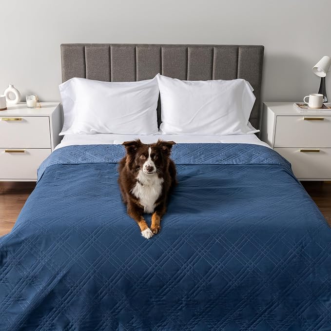 PetAmi Waterproof Couch Cover for Dog Nonslip Bed Sofa Blanket, 102x82 Blue