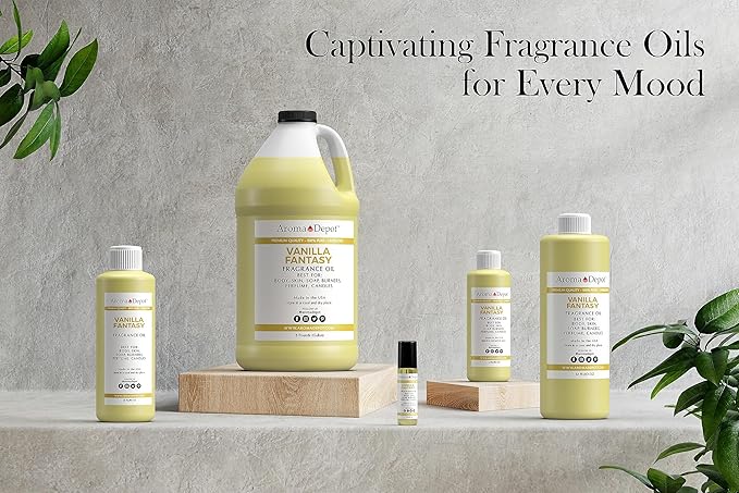 Aroma Depot 2oz Vanilla Fantasy Perfume Oil for Making, Body Oil, Soap, Candle Making & Incense. Our Version is a Premium Quality Undiluted & Alcohol Free