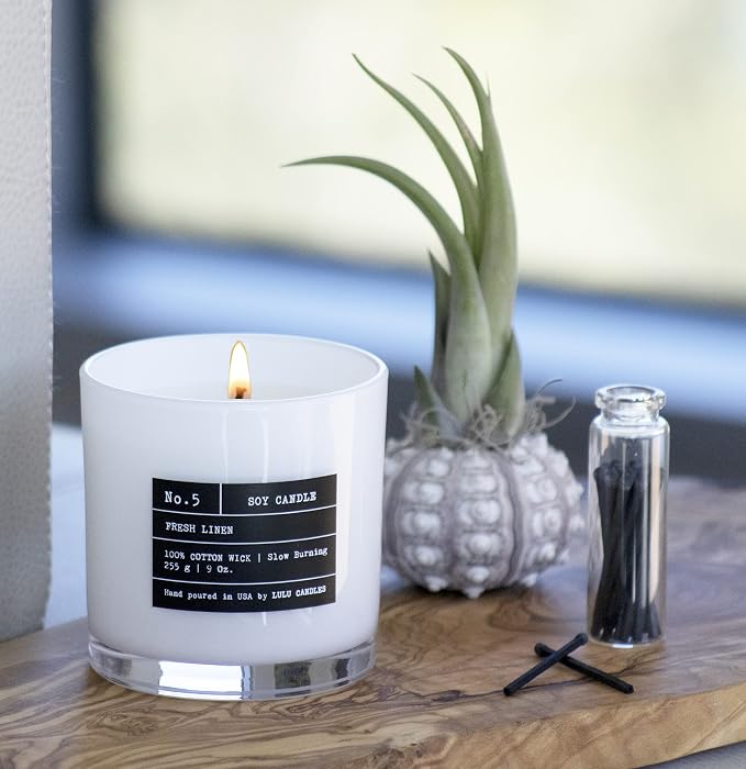 Lulu Candles | White Jasmine & Green Tea | Luxury Scented Soy Jar Candle | Hand Poured in The USA | Highly Scented & Long Lasting (9 Oz. 2 Pack)