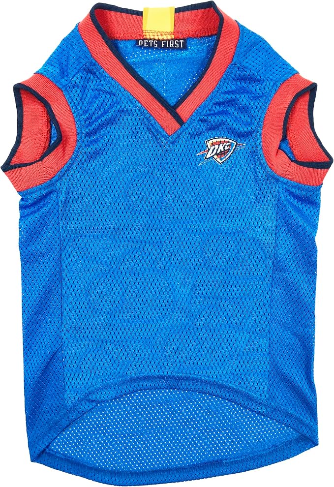 Pets First NBA OKLAHOMA CITY THUNDER DOG Jersey, Medium - Tank Top Basketball Pet Jersey