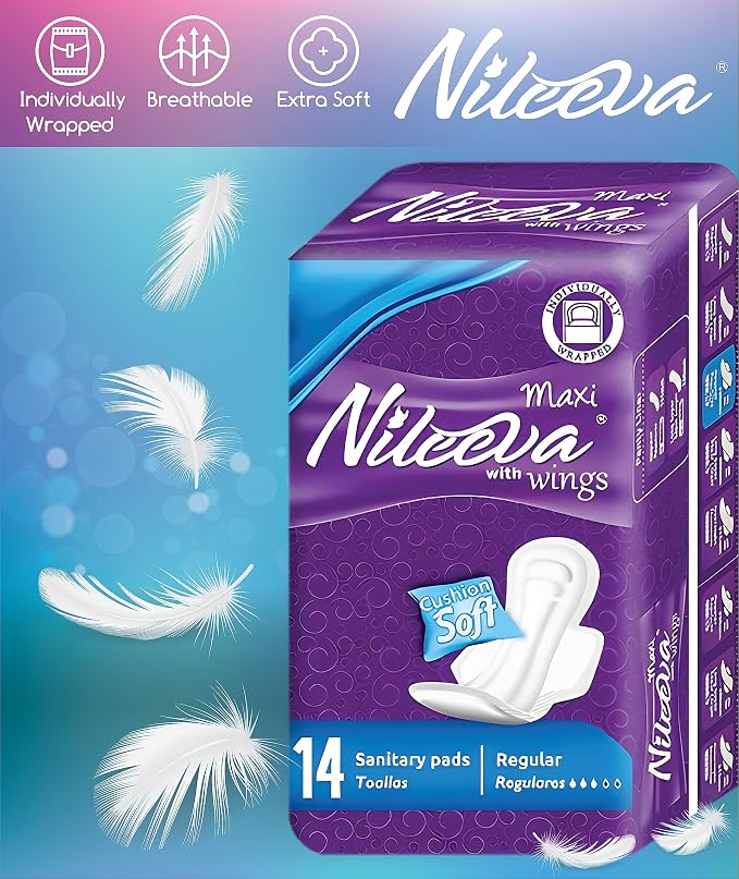 Care Maxi Sanitary Napkins with Wings – (14 Pads) Ultra Soft, Super Absorbency & Individually Wrapped