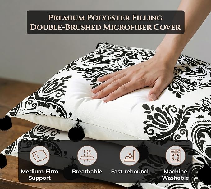 ROYALE LINENS 20 x 20 Pillow Insert - Down Alternative Throw Pillows Insert - Square Pillow Pack of 1 - Bed & Couch Pillows - Inner Cushion for Bed, Cushion for Living Room - Shams Stuffer