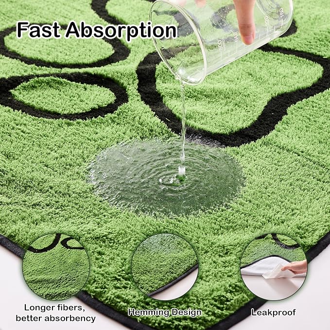 Reusable Dog Pee Pads, Washable Puppy Pads, Leak-Proof 30"x48" 2 Pack | Super Absorbent And Non-Slip Potty Training Pads, Soft Paw Print Plush Design, Ideal For Crates, Couch, Car Seats & Pet Beds