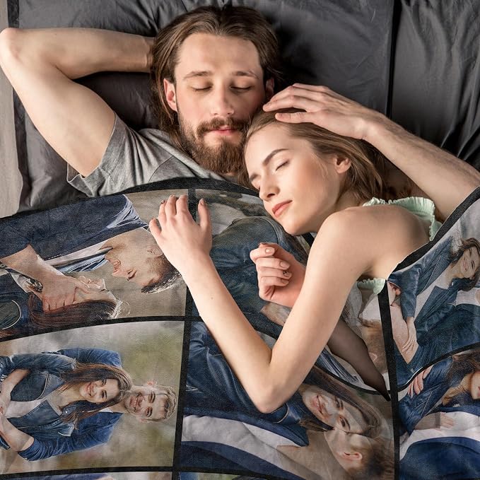 Custom Blanket, Personalized Mothers Day Blanket for Mom with Photo | Customized Flannel Throw Blanket Gifts for Mom Dad Couple Girlfriend Boyfriend Wife Husband Christmas Birthday Gifts