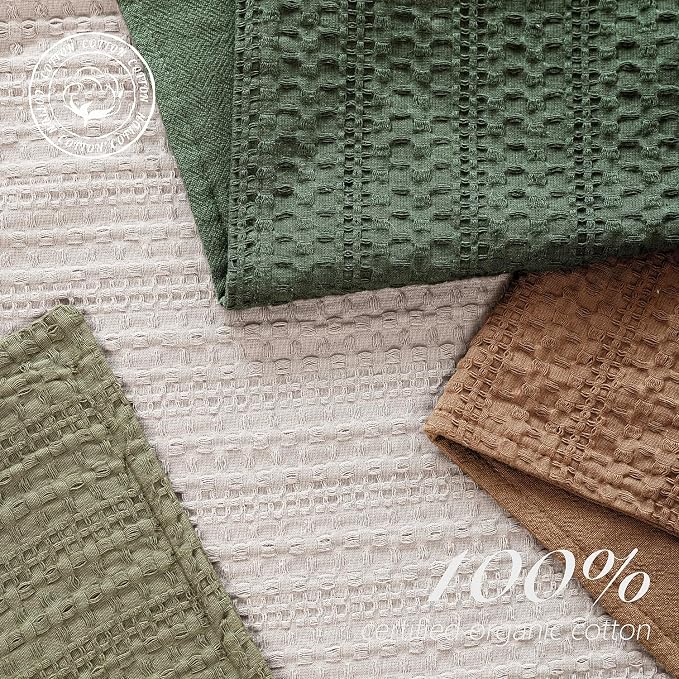 Foindtower Set of 2 Decorative Cotton Waffle Weave Throw Pillow Covers Euro Shams Cushion Covers Accent European Pillowcase for Bed Couch Sofa Bedroom Living Room Home Decor 22×22 Inch Dark Green