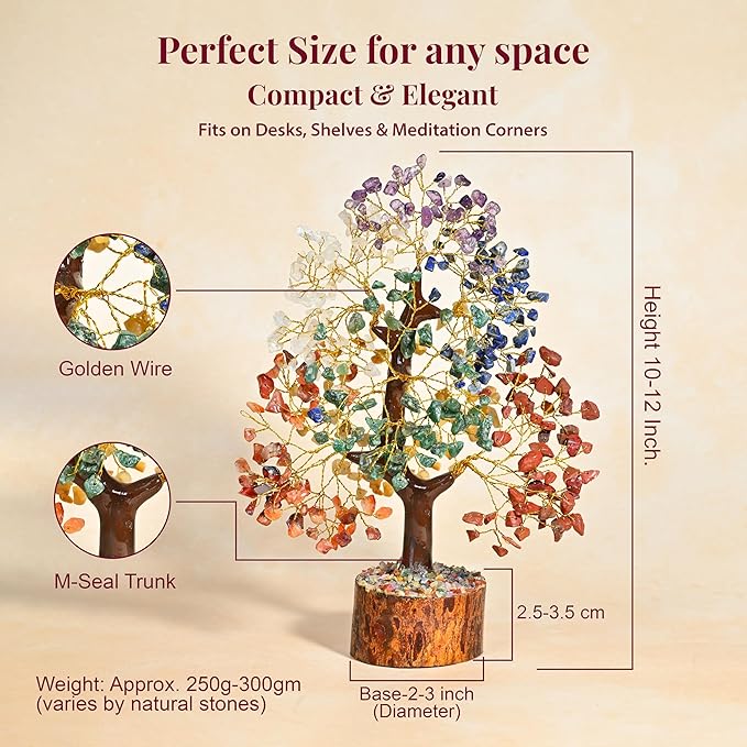 valentines day gifts 7 Chakra Healing Crystal Tree of Life, Feng Shui Crystal Tree for Good Luck, Helps in Positive Energy Reiki Healing Gifts for Women and Mom Birthday house warming gifts new home