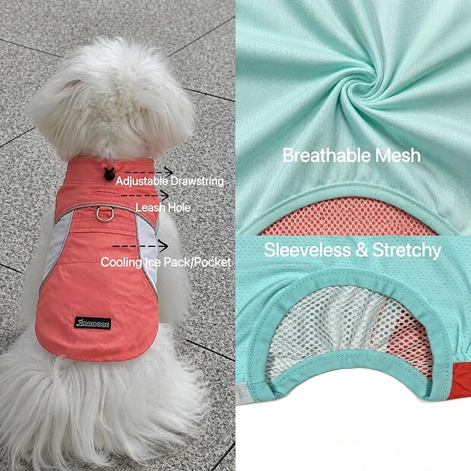 Dog Sun Protection Cooling Shirt,UPF 50+ UV Protection,Lightweight Breathable Cooling Vest, Sunblock Summer Clothes for Dogs (Tomato Red, Medium, Pull On)