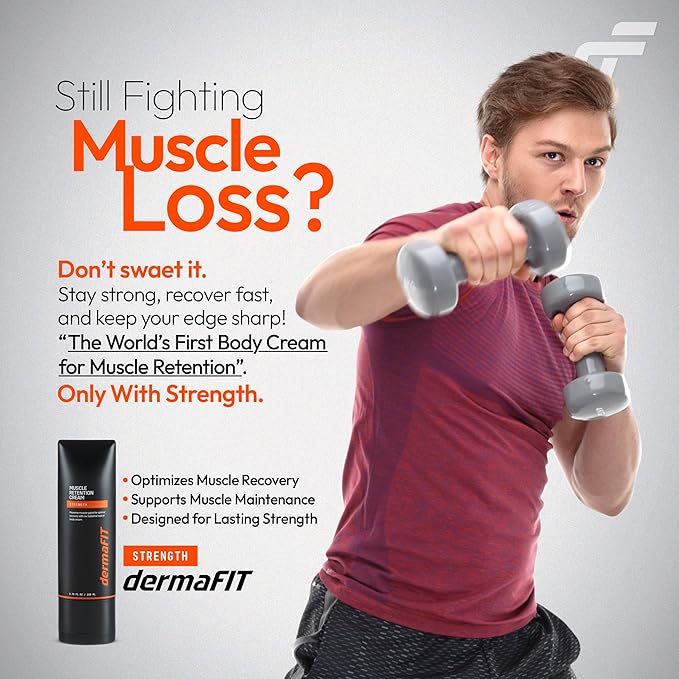 Strength Muscle Maintenance Body Cream - Post Workout Prevents Muscle Loss for Men & Women, 200ml, No Artificial Fragrance, M.A.X. Tech, Topical Analgesic for Muscle