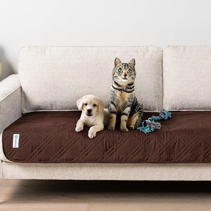 PetAmi Waterproof Couch Cover for Dog Nonslip Bed Sofa Blanket, 30x70 Brown
