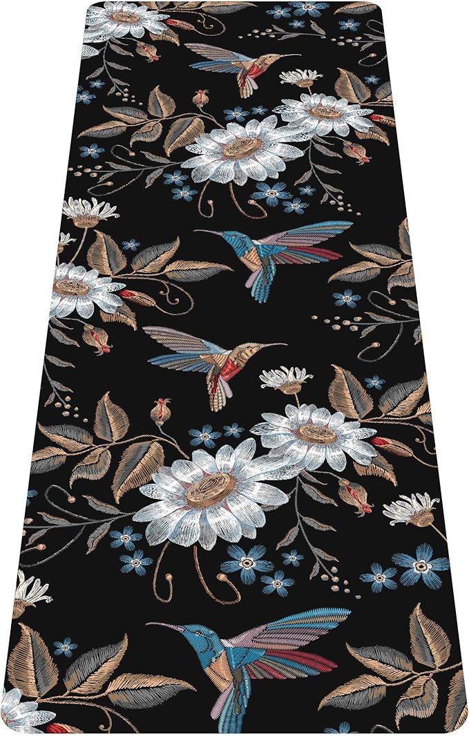 nuveti Printed Travel Yoga Mat-1/16 Inch Thick Non Slip Fitness Workout Mat with Carrying Bag, Foldable Lightweight Suede & Natural Rubber Yoga Mat for Yoga Pilates and Fitness 72" L x 24" W x 1.5mm