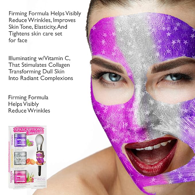 SpaScriptions BeDazzled- Firming & Pore Refining Glitter Peel-Off Masks