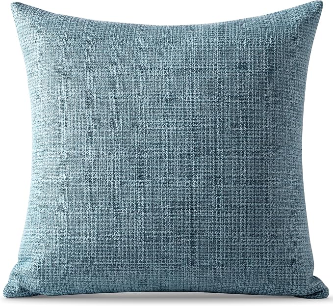 OTOSTAR Linen Throw Pillow Cover Set of 1 Decorative Square Pillowcases Cushion Covers 24x24 Inch for Home Decor Sofa Bedroom Car 60 x 60CM Blue