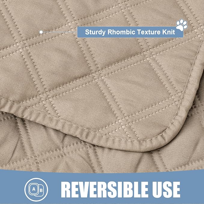 Smiry Waterproof Reversible Pet Couch Covers for Dogs | Pet Friendly, Soft Fabric, Washable Sofa Furniture Protector for Dogs Cat Kids, Checkered (30"x70", Taupe/Taupe)