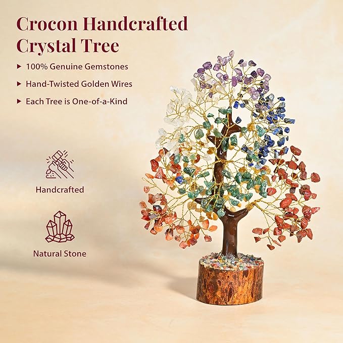 valentines day gifts 7 Chakra Healing Crystal Tree of Life, Feng Shui Crystal Tree for Good Luck, Helps in Positive Energy Reiki Healing Gifts for Women and Mom Birthday house warming gifts new home