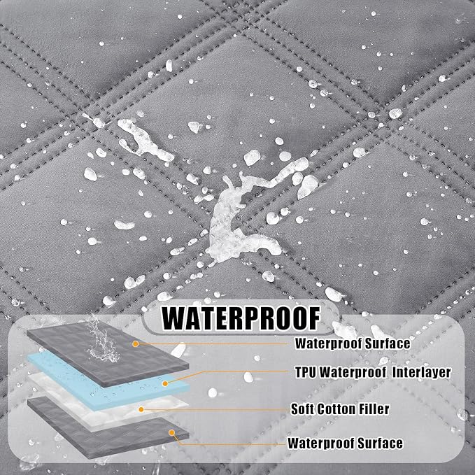 Smiry Waterproof Dog Bed Cover, Reversible Pet Blanket for Sofa Couch | Soft Washable Dog Blanket, Leakproof Couch Cover for Dogs Cats & Furniture Protection, 40x80, Grey/Grey