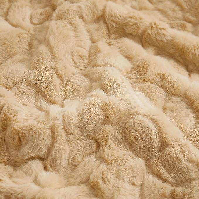 Fluffy Reversible Faux Fur Throw Blanket Thick Warm Blankets Cozy for Couch | Soft Plush Machine Washable Bed Home Decor, Large 50x70 Inch, for Women Men