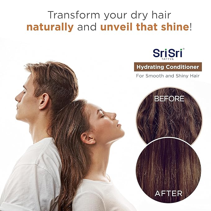 SRI SRI TATTVA Hydrating Conditioner for Smooth and Shiny Hair – Ayurvedic Hair Conditioner with Bhringraj and Aloe Vera to Restore Hair Shine and Moisture – Natural Hair Care Treatment (200 ml)