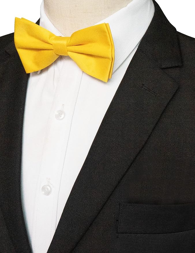 JEMYGINS Solid Color Pre-tied Bow Tie Adjustable Bowtie for Men