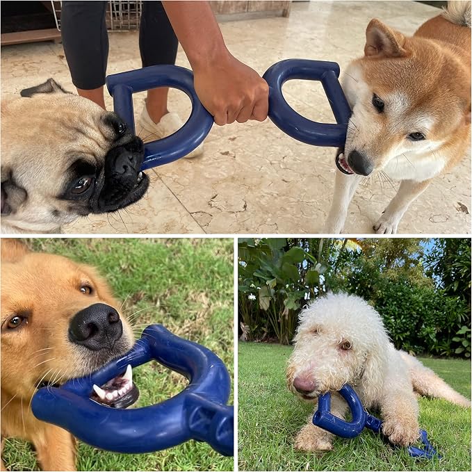 SuperChewer Tough Tug Pull Toy | Lifetime Replacement | Strong Natural Rubber | Interactive Tug-of-War Toy for Dogs | Ultra Durable Chew Toys for Aggressive Chewers | For Medium & Large Breeds