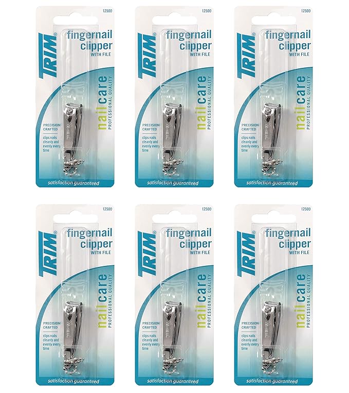 Trim Nailcare Fingernail Steel Clipper with File, Item Number 12500 (Pack of 6)