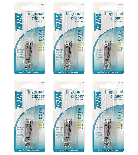 Trim Nailcare Fingernail Steel Clipper with File, Item Number 12500 (Pack of 6)