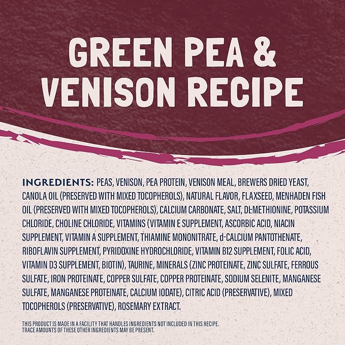 Natural Balance Limited Ingredient Adult Grain Free Dry Cat Food, Reserve Green Pea & Venison Recipe, 4 Pound (Pack of 1) | Grain-Free, Soy-Free, and Corn-Free Dry Cat Food, Balanced Nutrition for Adult Cats, Single Animal Protein