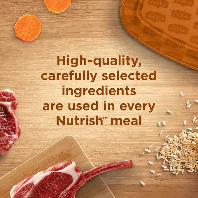 Nutrish Savory Lamb Stew Wet Dog Food, 8 oz. Tub (Pack of 8) (Rachael Ray) | Made with Carrots & Brown Rice, No Artificial Flavors, No Added Corn, Wheat or Soy Ingredients & No Poultry By-Product Meal