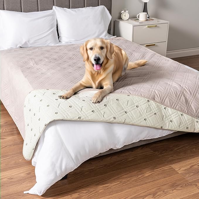 PetAmi Waterproof Couch Cover for Dog Nonslip Bed Sofa Blanket 102x82 Beige