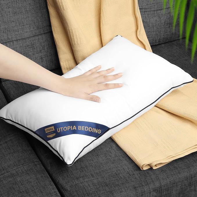 Utopia Bedding 12x20 Throw Pillow Inserts, Decorative Pillows, Pack of 4 | Piping Throw Pillows, Plush & Supportive, Aesthetic Cushion Sham Stuffer for Sofa, Office, Couch & Bed, Set of 4, White