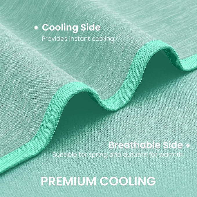 Cooling Blanket Queen Size 90"x90" for Hot Sleepers Summer Blanket | Absorbs Heat Cold Summer Blanket for Night Sweats & Menopause Q-Max>0.5 Lightweight Breathable Soft Double-Side Cooling