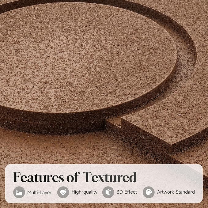 Large 3D Textured Framed Neutral Abstract Wall Art for Living Room, 3 Piece | Solid wood frames, sculptural relief forms, warm earth tones, ready to hang, big size 24x36 in, wall decor for bedroom office