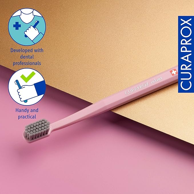 Curaprox CS 12460 Velvet Soft Toothbrush – Sensitive Gum Care | Ultra-Gentle Cleaning with 12,460 Filaments | Single Pack, Random Color