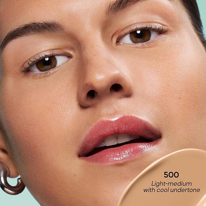 Almay Clear Complexion Foundation, Oil-Free Face Makeup for Acne-Prone Skin, Buildable Coverage, Soft-Matte Finish, Vegan, 500, 1 fl oz