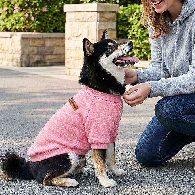 1 Pack Dog Sweaters for Small Dogs Girl Boy Winter Fleece Clothes Warm Soft Dog Sweatshirt Outfit for Dogs Cats Pet Apparel
