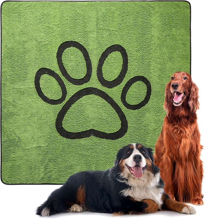 Reusable Dog Pee Pads, Washable Puppy Pads, Leak-Proof 72"x72" 1 Pack | Super Absorbent And Non-Slip Potty Training Pads, Soft Paw Print Plush Design, Ideal For Crates, Couch, Car Seats & Pet Beds