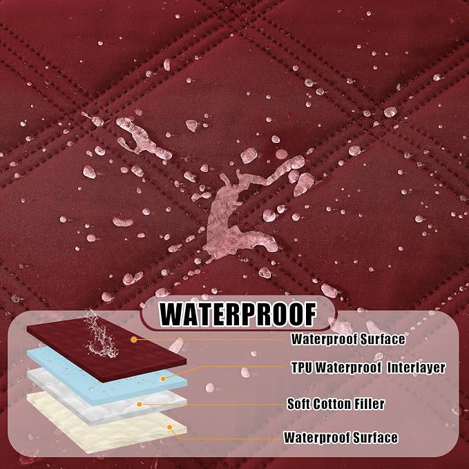 Smiry Waterproof Dog Bed Cover, Reversible Pet Blanket for Sofa Couch | Soft Washable Dog Blanket, Leakproof Couch Cover for Dogs Cats & Furniture Protection, 68x82, Wine Red/Beige