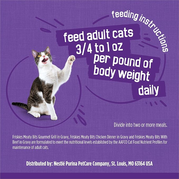 Friskies Purina Meaty Bits Cat Food Variety Pack, 24 Pack 5.5 oz Cans