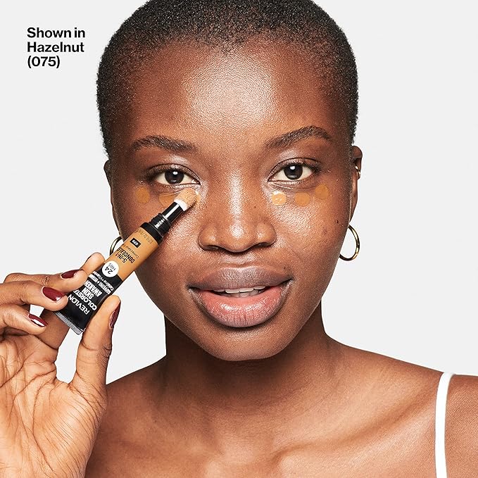 Revlon ColorStay Skin Awaken 5-in-1 Concealer, Lightweight, Creamy Longlasting Face Makeup with Caffeine & Vitamin C, For Imperfections, Dark Circles & Redness, 075 Hazelnut, 0.27 Fl Oz