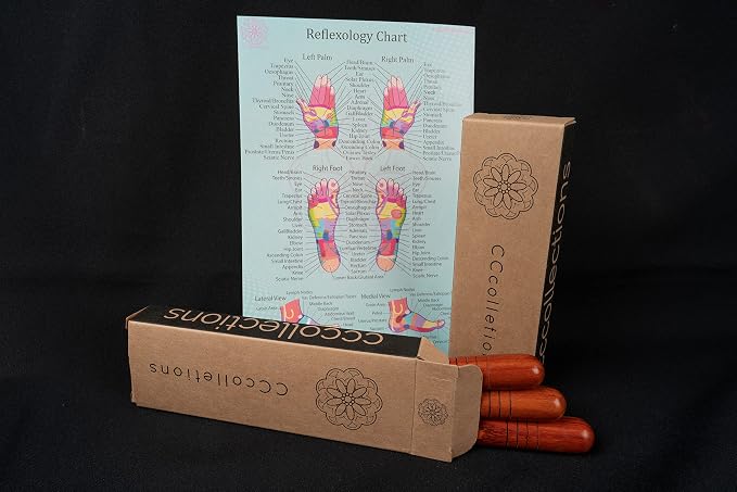 CCcollections Wood Therapy Massage Tools, Reflexology Wooden Stick Tool, Traditional Equipment for Relieving Muscle Pain Body Lymphatic Drainage Massager - (Set B)