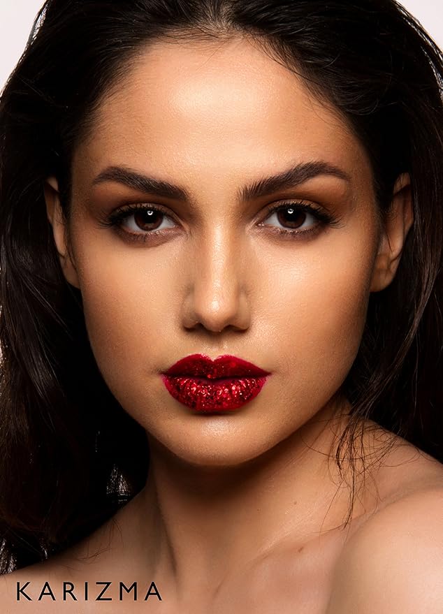 KARIZMA Vamp Glitter. 10g Chunky Face, Hair, Eye and Red Body for Women. Rave, Festival Accessories, Cosmetic Makeup. Loose Set