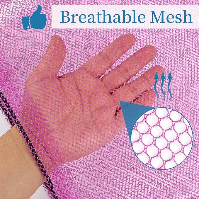 6 Pcs Mesh Bags Drawstring, 14x17 Inch with Lock, Multipurpose Storage Bags for Gym, Balls, Beach, Laundry (Multicolor)