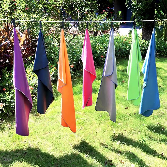 SYOURSELF 2 Pack Microfiber Camping Towel, Quick Dry Towel, Soft Absorbent Compact Travel Gym Workout Sweat Towel for Beach Yoga Swim Travel Camping Hiking Backpack Essentials (S:32"x16")