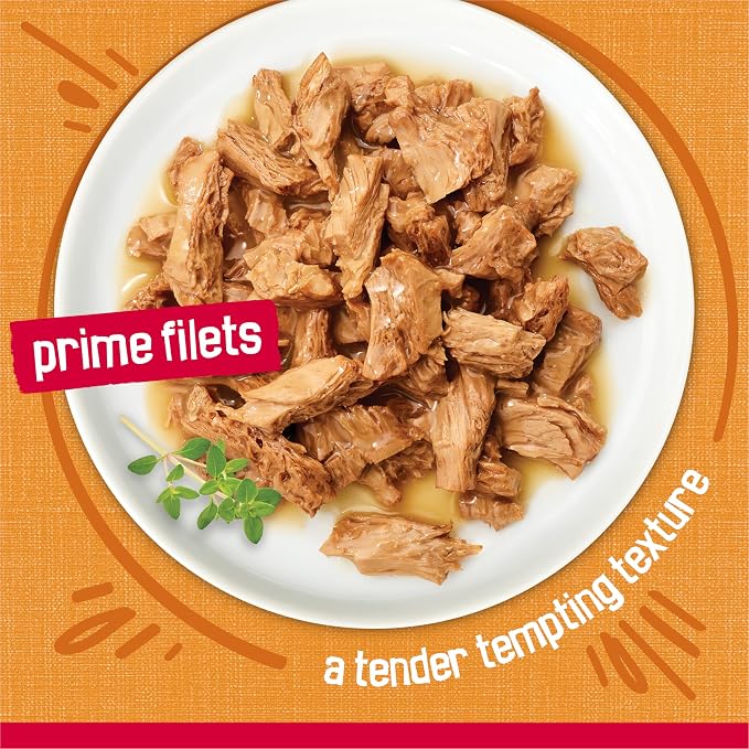 Friskies Purina Prime Filets with Chicken in Wet Cat Food Gravy - 5.5 oz. Cans (Pack of 48)
