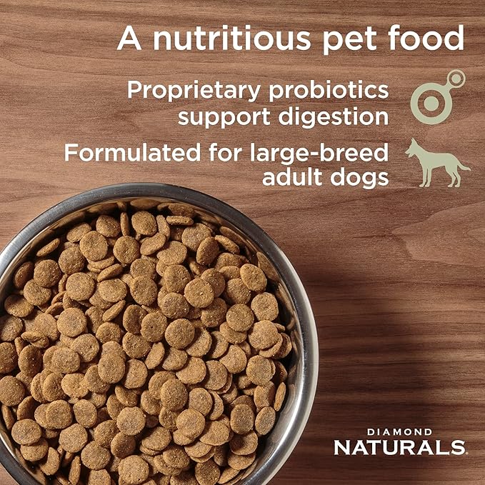 Diamond Naturals Large Breed Adult Dry Dog Food, Lamb Meal & Rice, 40lb | Pasture Raised Lamb Protein | Glucosamine & Chondroitin to Help Support Large Breed Dogs | Probiotics for Digestive Support